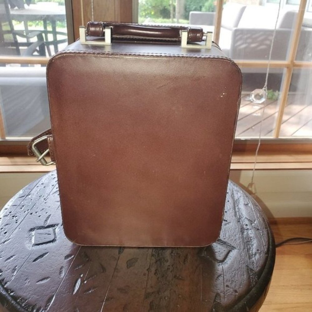 Pottery Barn Vintage Brown Leather Case/Toiletry - Picture 3 of 5